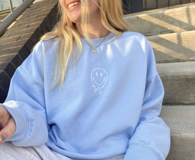 Bluza haftowana oversized Drippy Smile - obrazek 2