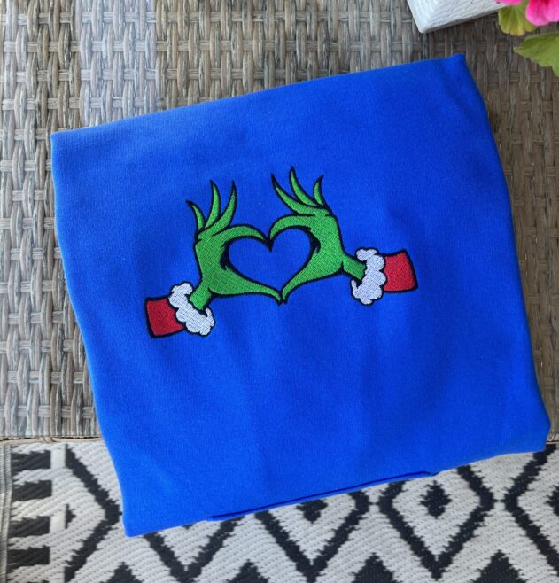 Bluza z haftem Grinch Hands