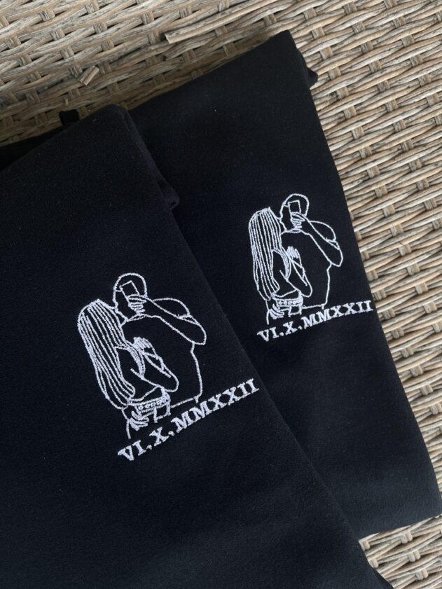 Bluzy dla par, bluzy z haftem, bluzy z personalizowanym haftem, personalizowane bluzy dla par, bluzy haftowane na zamówienie, personalizowana bluza ze zdjęcia, bluza haftowana ze zdjęcia, personalizowana bluza, haftowana bluza