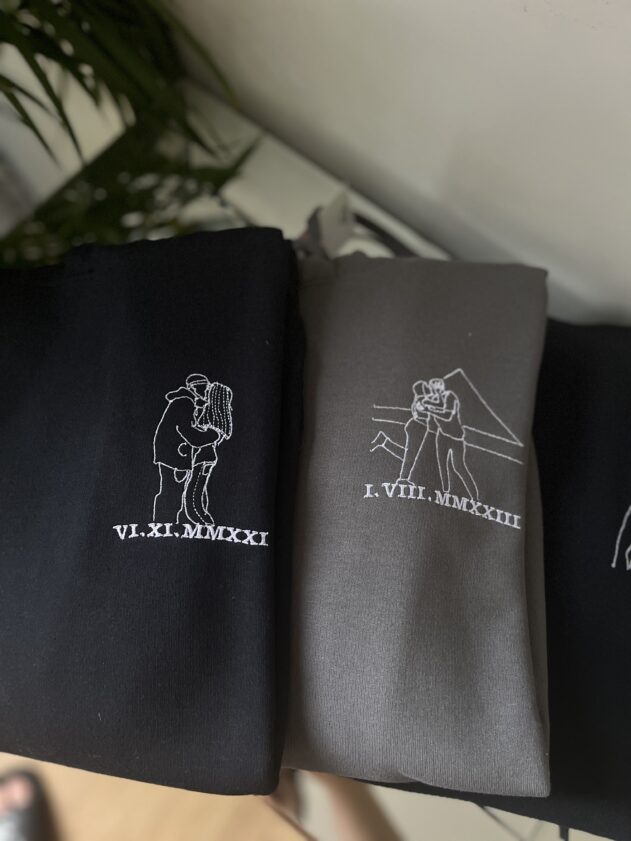 Bluzy dla par, bluzy z haftem, bluzy z personalizowanym haftem, personalizowane bluzy dla par, bluzy haftowane na zamówienie, personalizowana bluza ze zdjęcia, bluza haftowana ze zdjęcia, personalizowana bluza, haftowana bluza